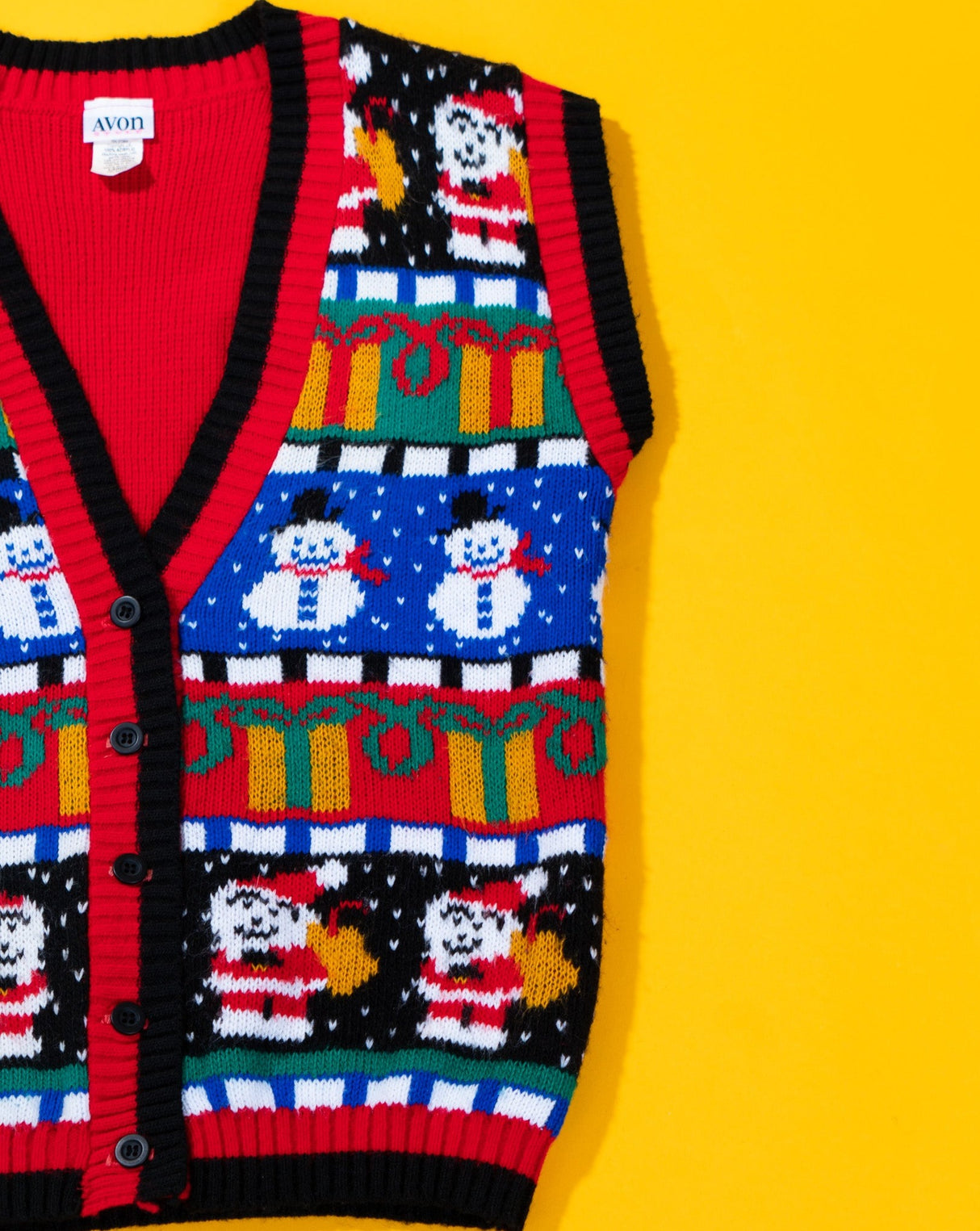 Vintage 90s Avon Style Christmas Sweater Vest