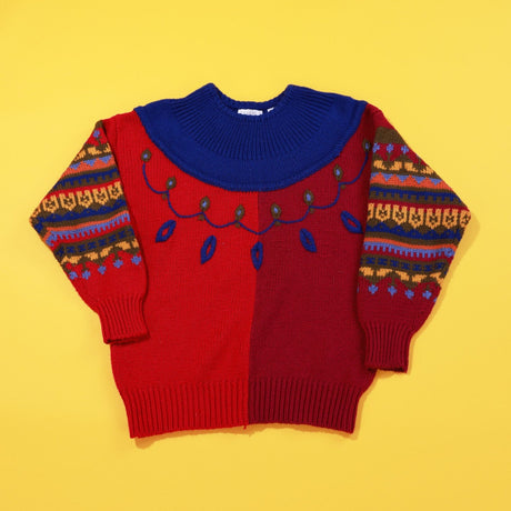 Vintage 80s Leslie Fay Sportswear Retro Festive Sweater