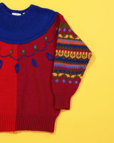 Vintage 80s Leslie Fay Sportswear Retro Festive Sweater