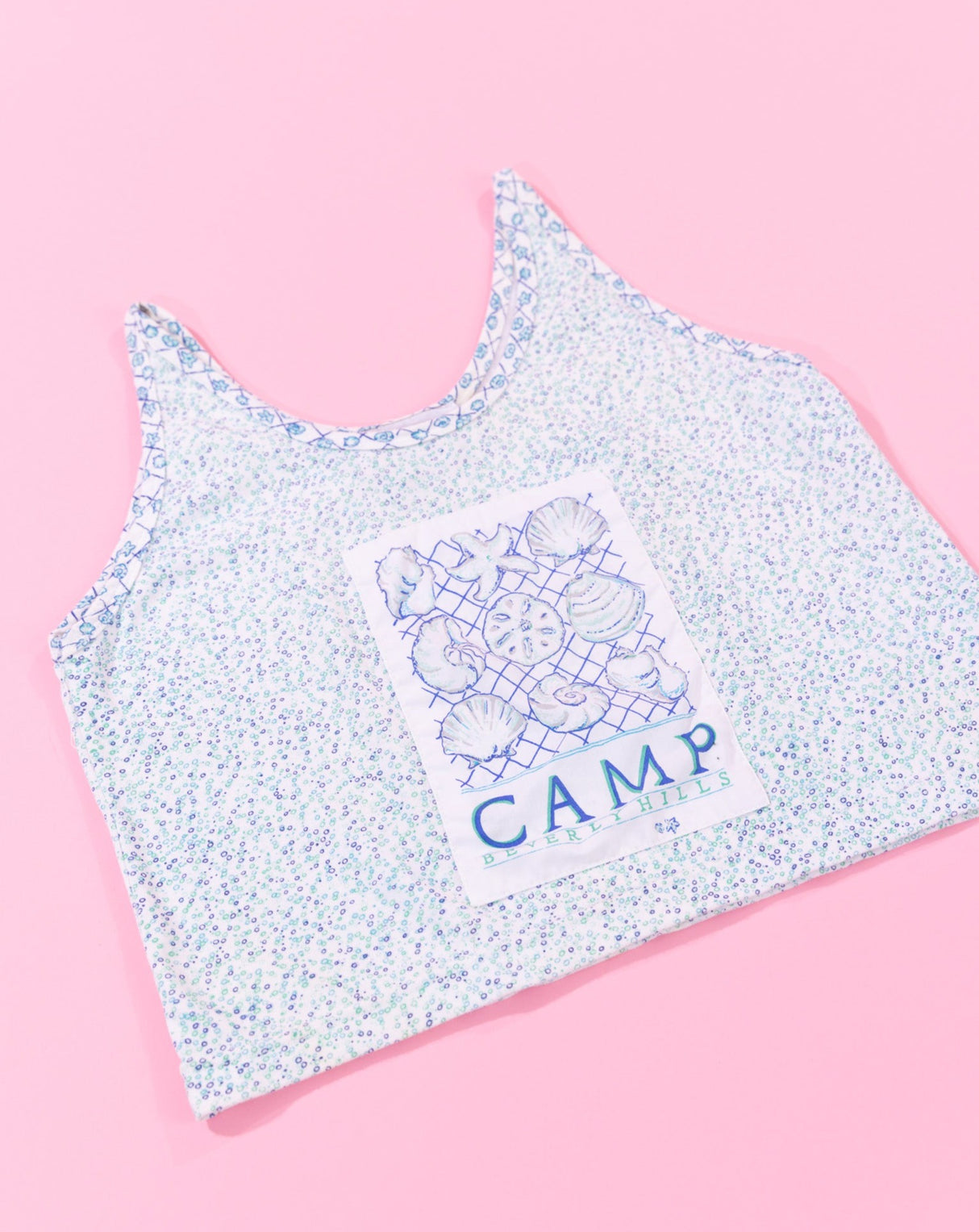 Rare Vintage 80s Camp Beverly Hills Seashell Crop Top/Tank