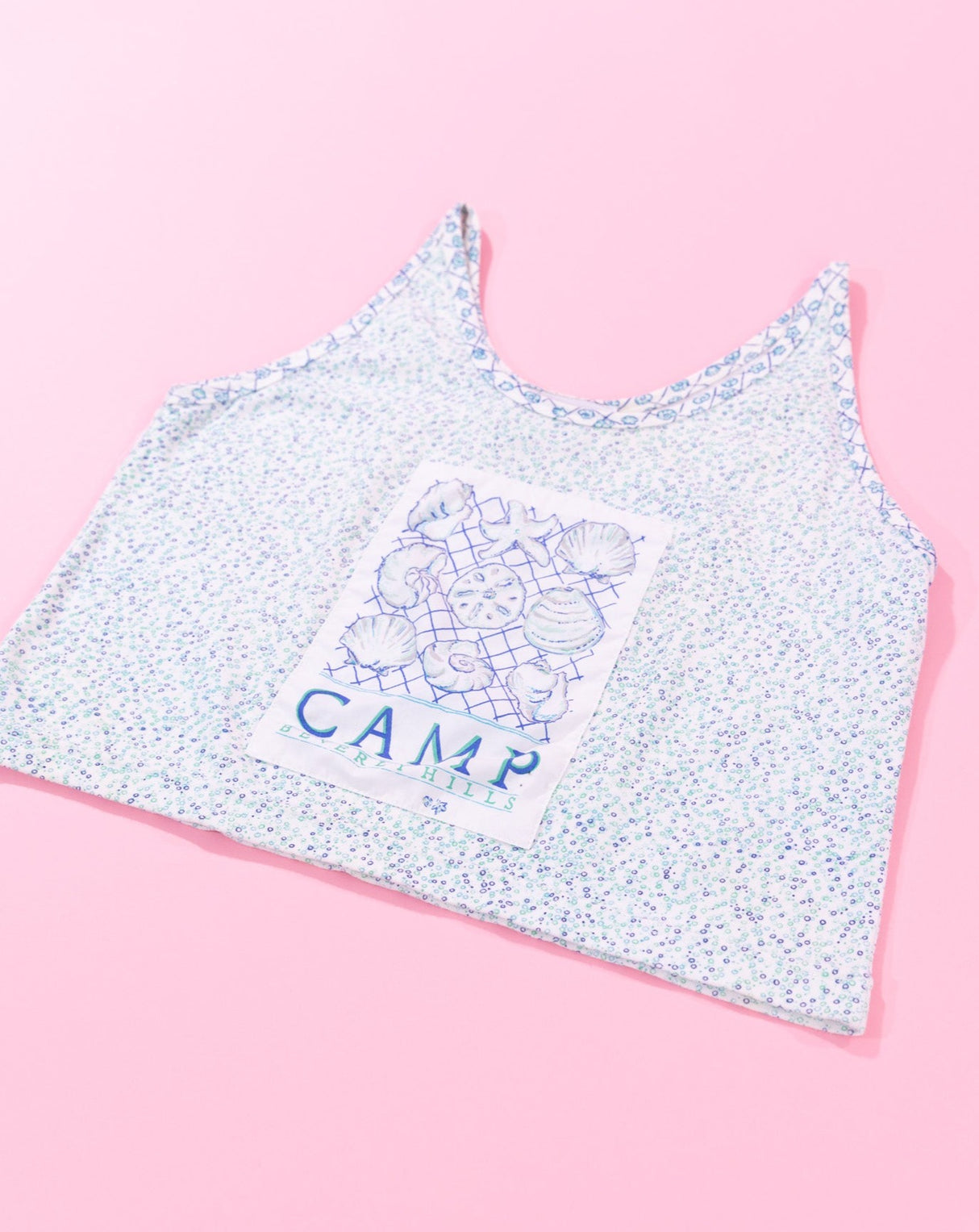 Rare Vintage 80s Camp Beverly Hills Seashell Crop Top/Tank