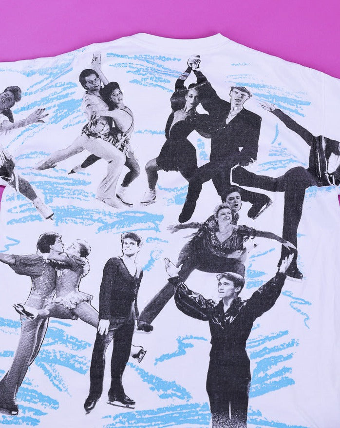 Vintage 1992 Tour World Figure Skating All Over Print T-shirt