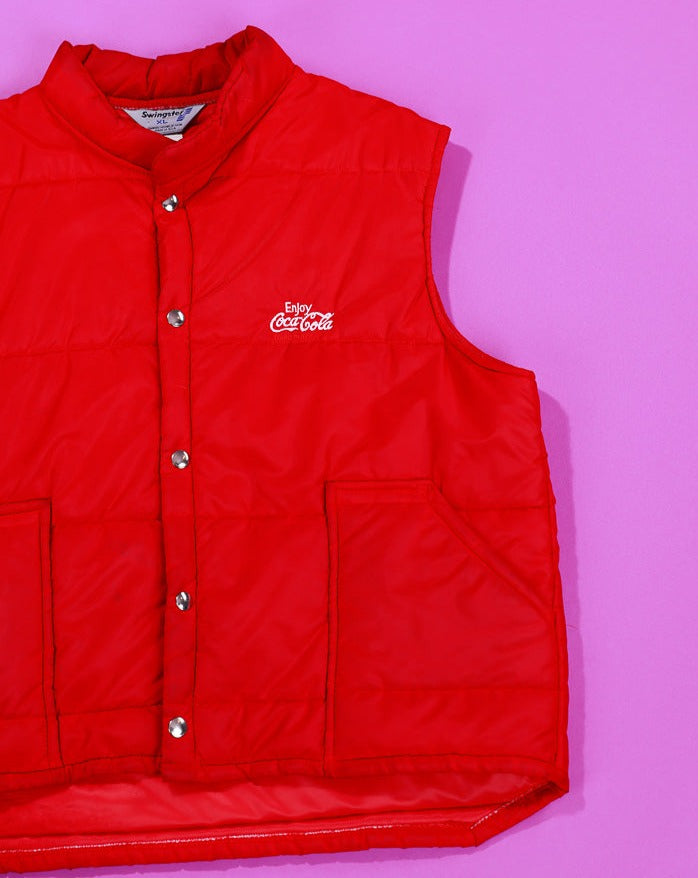 Rare Vintage 70s Coca Cola Puffer Vest