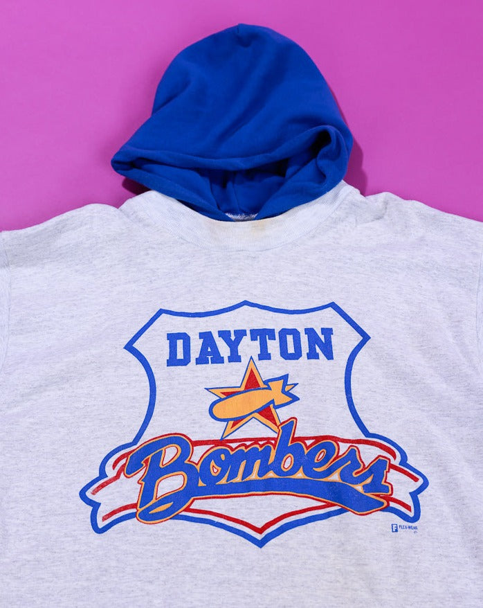 Vintage 90s Dayton Bombers Ice Hockey Hooded T-shirt