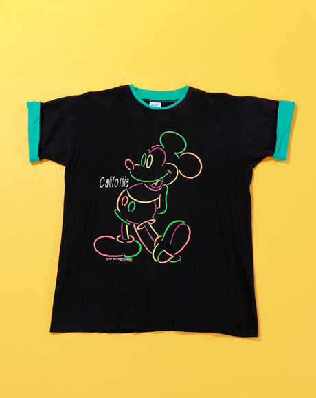 Vintage 90s Disney Mickey Mouse California Neon T-shirt