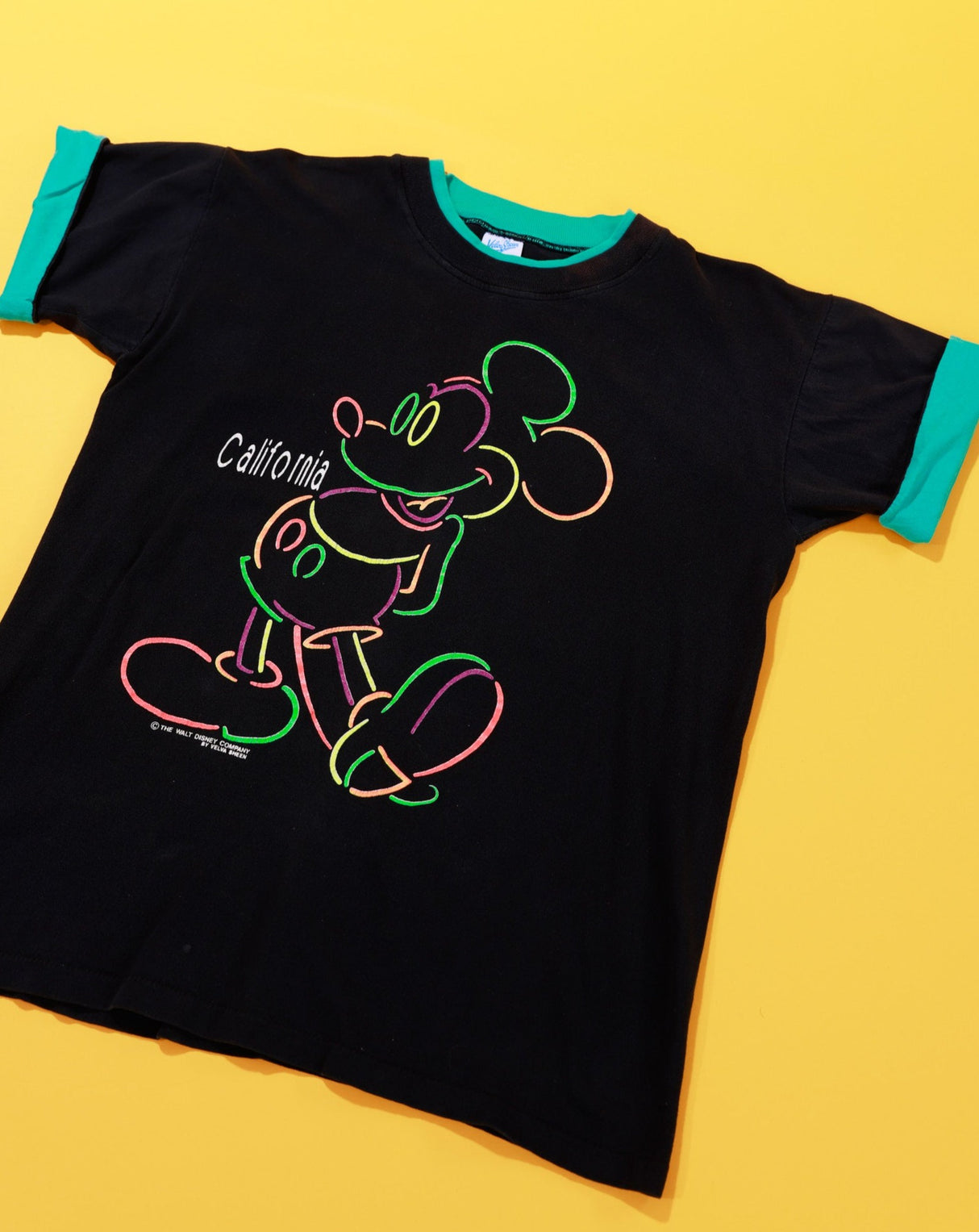 Vintage 90s Disney Mickey Mouse California Neon T-shirt