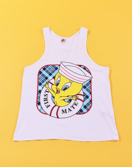 Vintage 1997 Looney Tunes Tweety Bird First Mate Tank Top