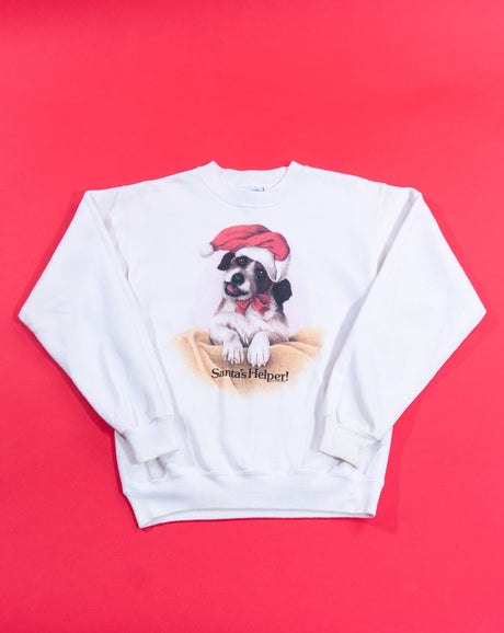 Vintage 1994 Santa's Helper Puppy Crewneck Sweater