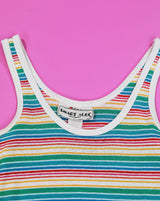 Vintage 70s Im A Smart Alec Stripped Tank Top