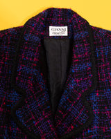 Vintage 80s Gianni Sport Retro Houndstooth Blazer