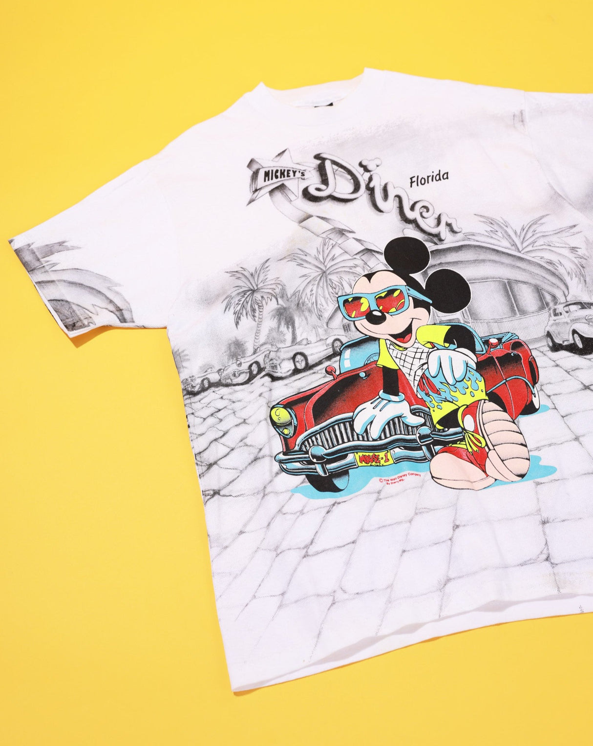 Vintage 90s Disney Mickey's Diner Florida All Over Print T-shirt