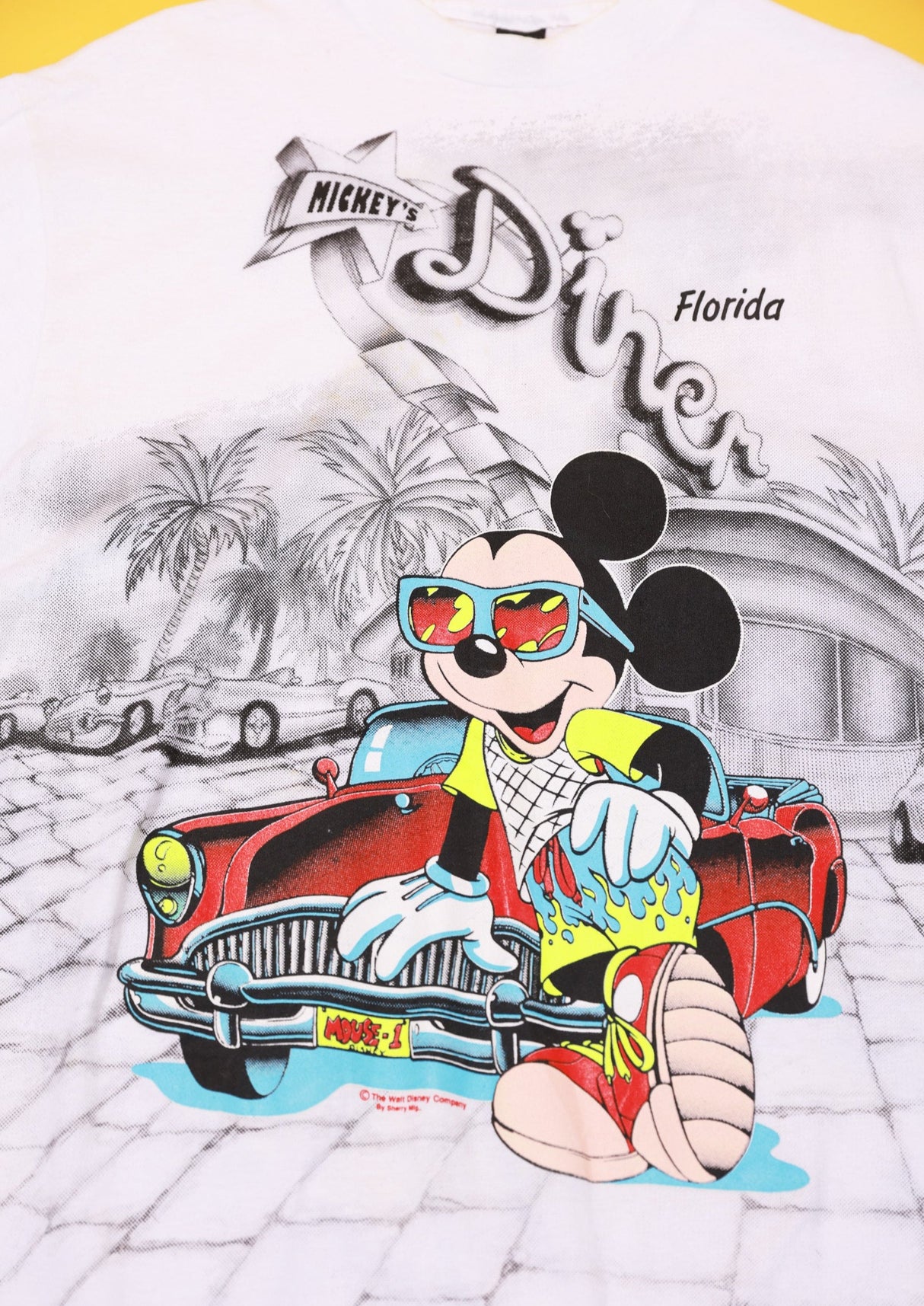 Vintage 90s Disney Mickey's Diner Florida All Over Print T-shirt