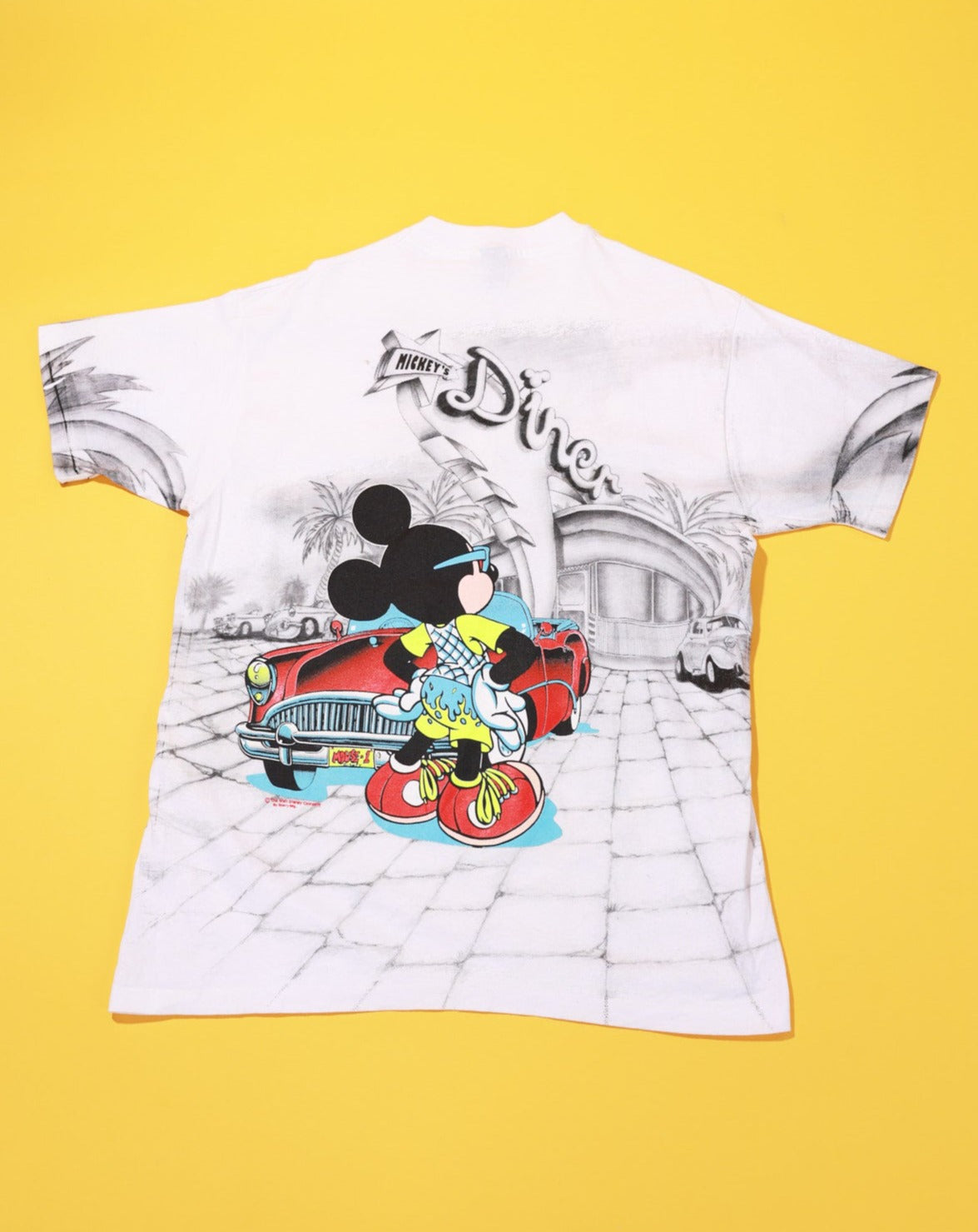 Vintage 90s Disney Mickey's Diner Florida All Over Print T-shirt