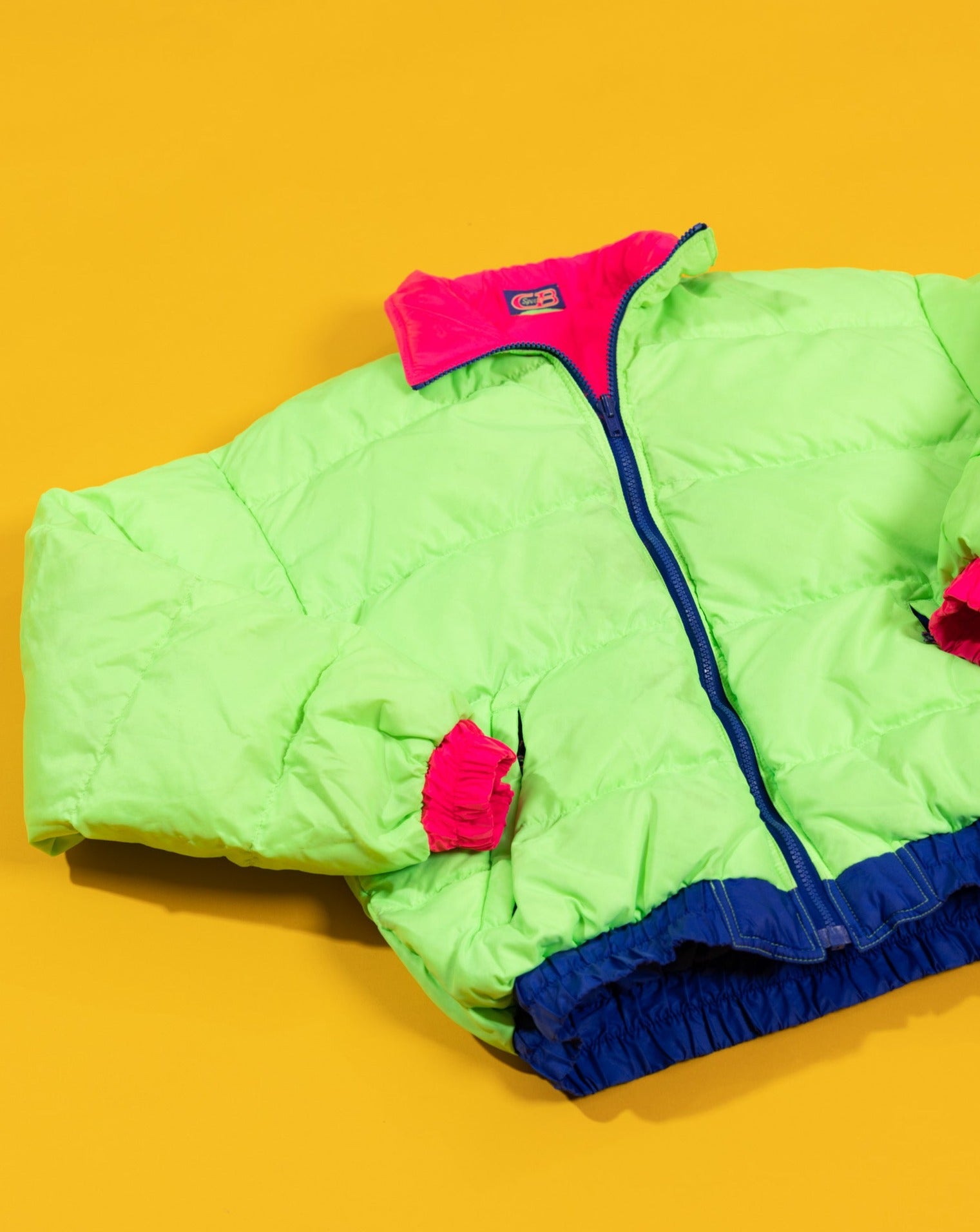 Lime green pink jacket best sale