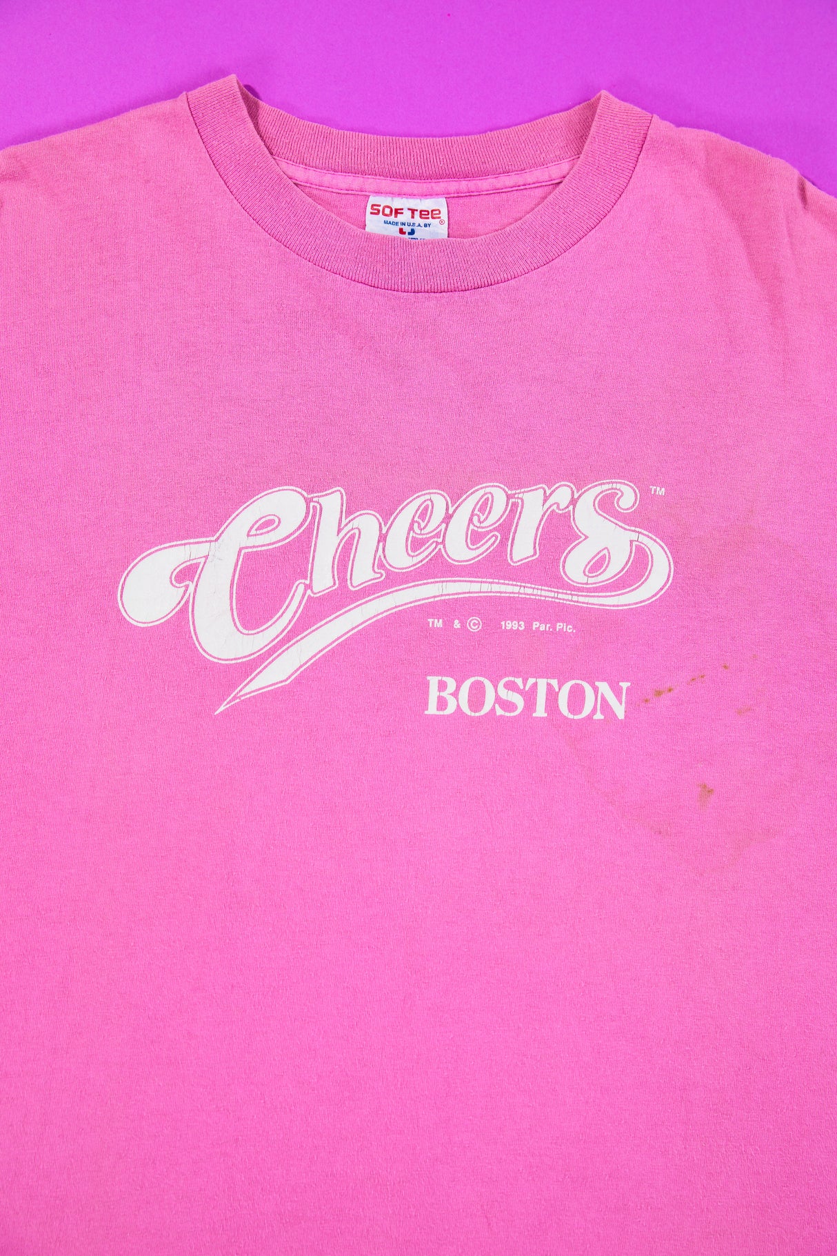 Vintage 1993 Cheers Boston Pink T-shirt